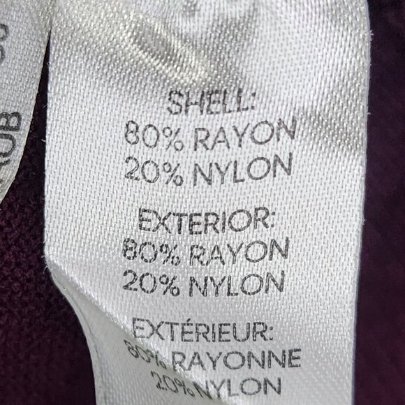 Womens Burgundy Calvin Klein Sweater Mock Neck Long Sleeve Button Detail Size L - Picture 9 of 13